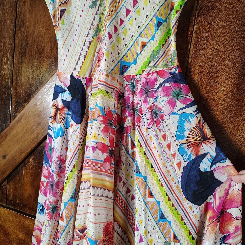 Johnny Was Womens Boho Patchwork Floral Dress Size S Colorful Festival - Picture 6 of 12